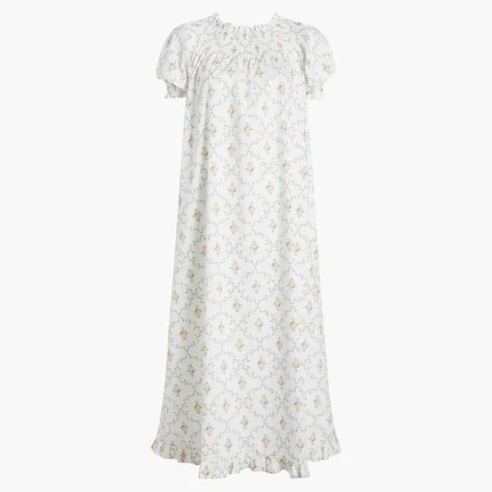 Hill House Dress | Caroline Nap Dress In Pastel Trellis | Color: White | Size: S